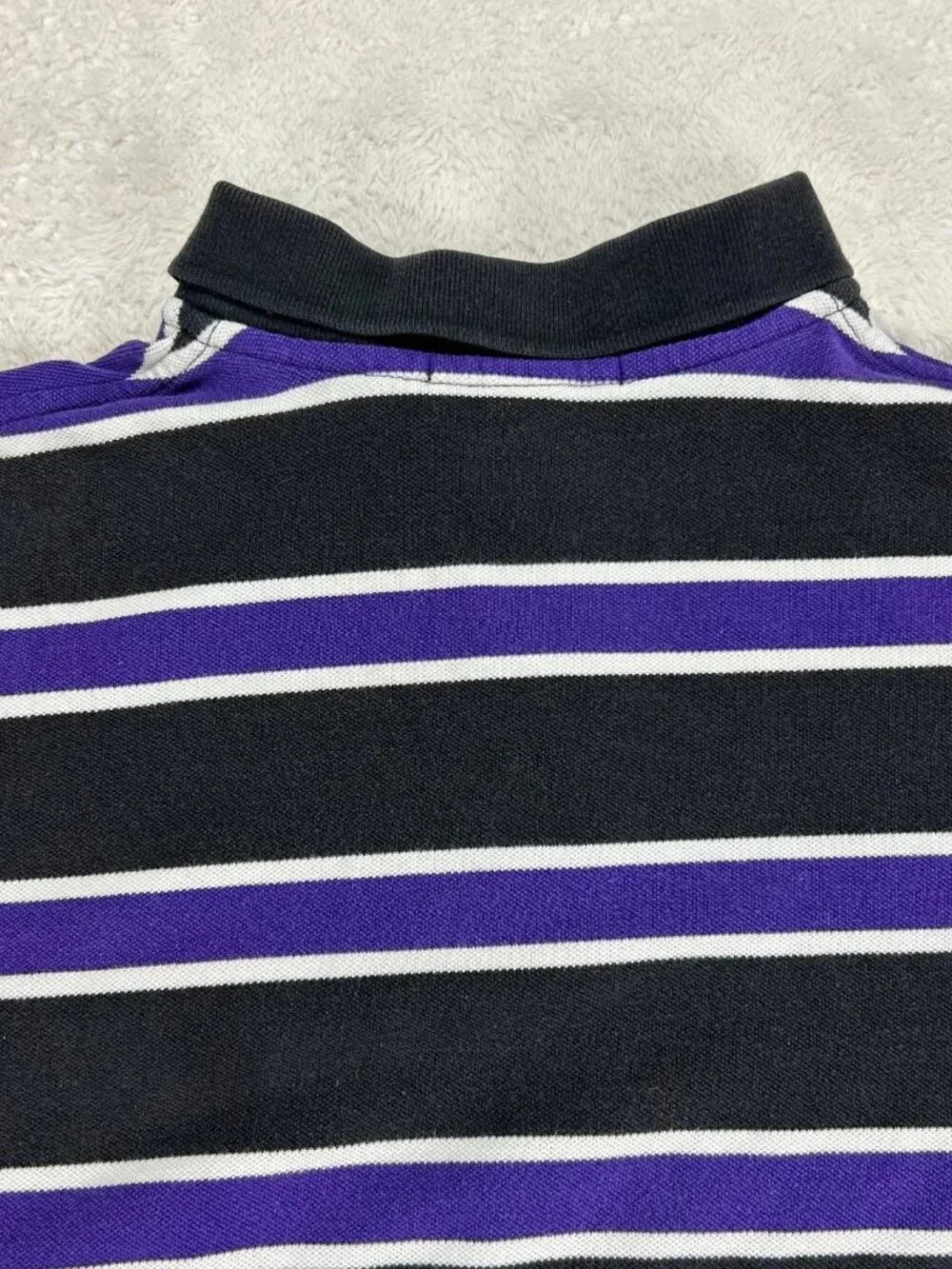 Polo Ralph Lauren Polo Shirt Mens XL Multicolor Striped Cotton Long Sleeve FLAW